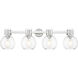 Lawton Sphere 4 Light 34 inch Polished Nickel Bath Vanity Light Wall Light in Clear Glass