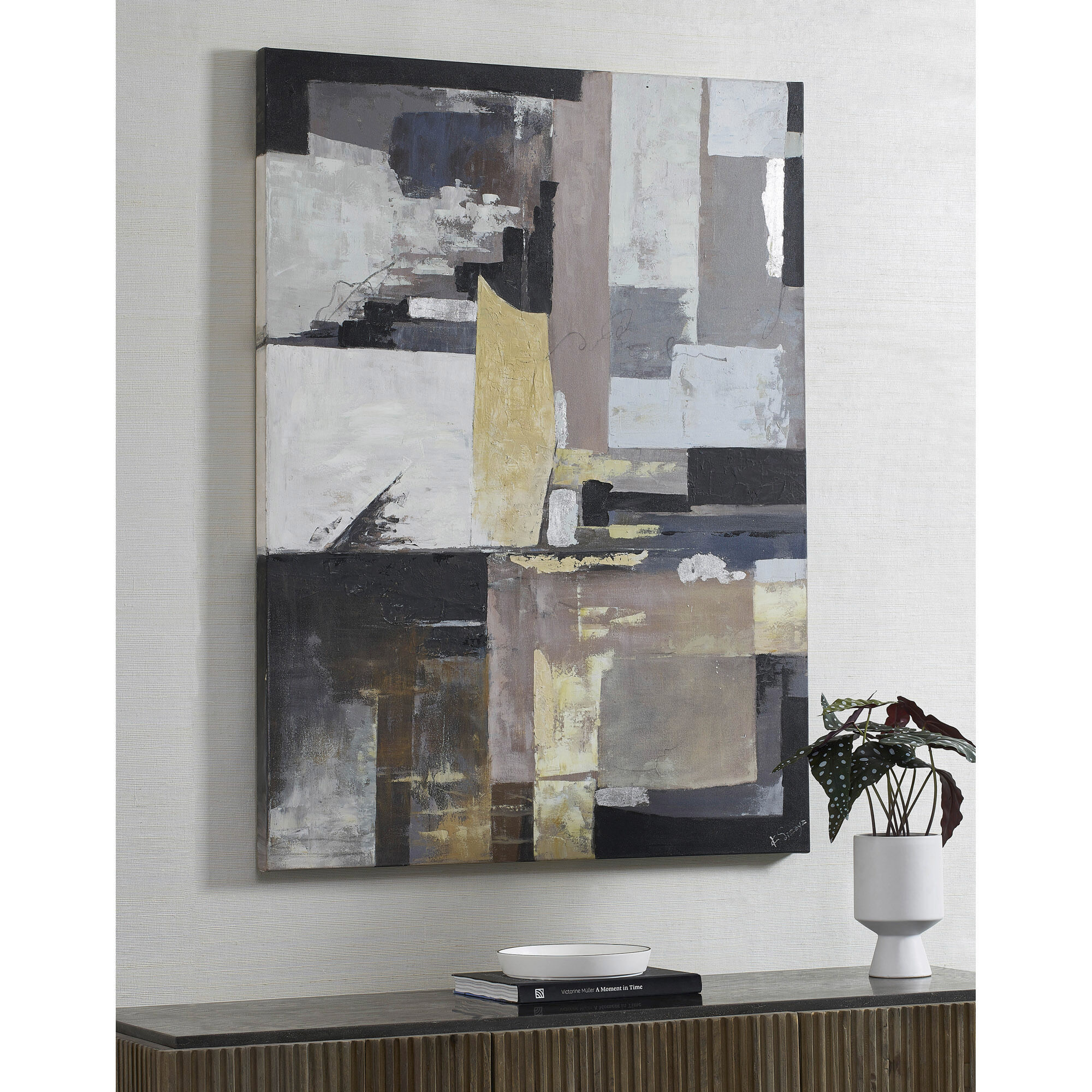 Andrei Multicolor Texture and Collage Paper Canvas Art