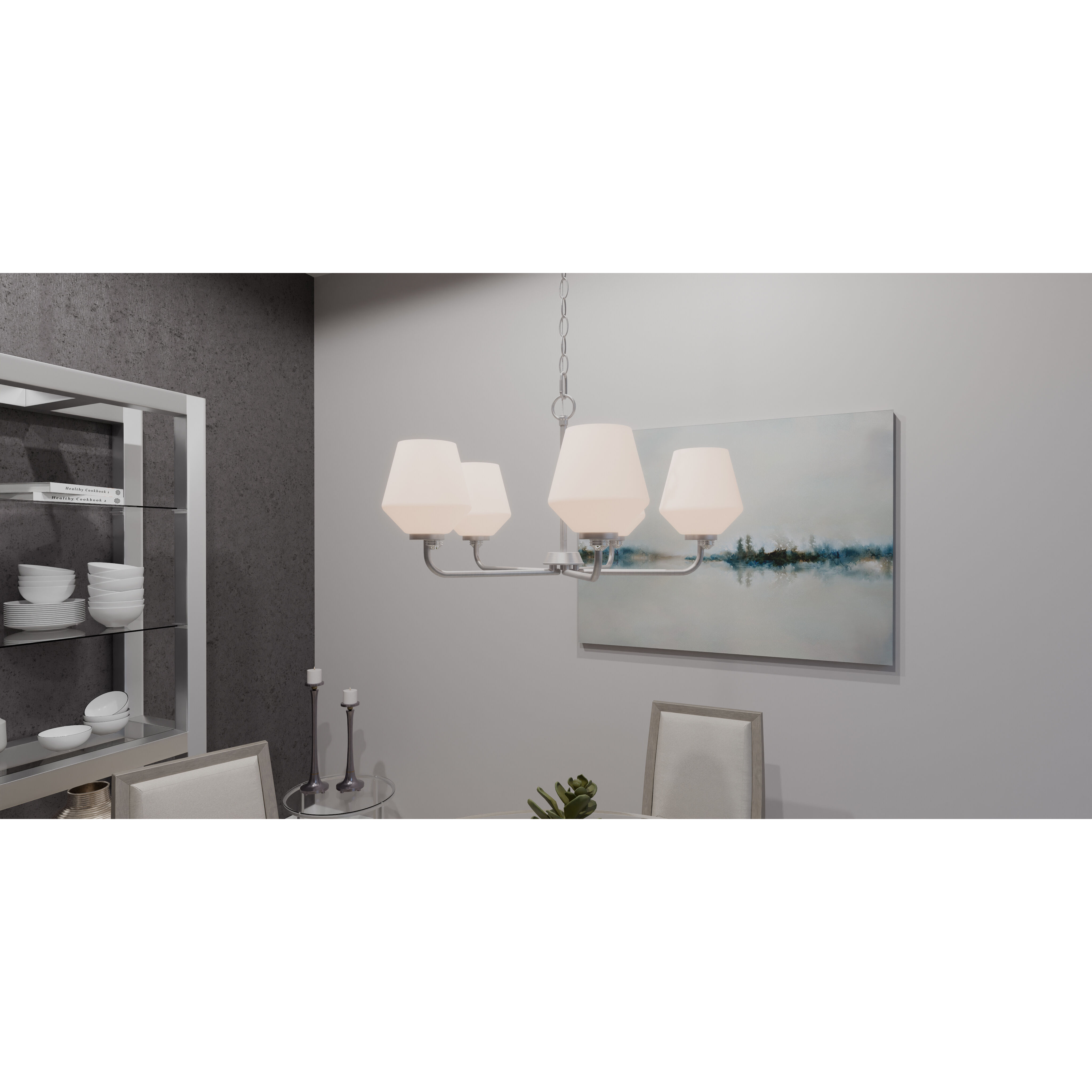 Nielson 5 Light 25 inch Brushed Nickel Chandelier Ceiling Light