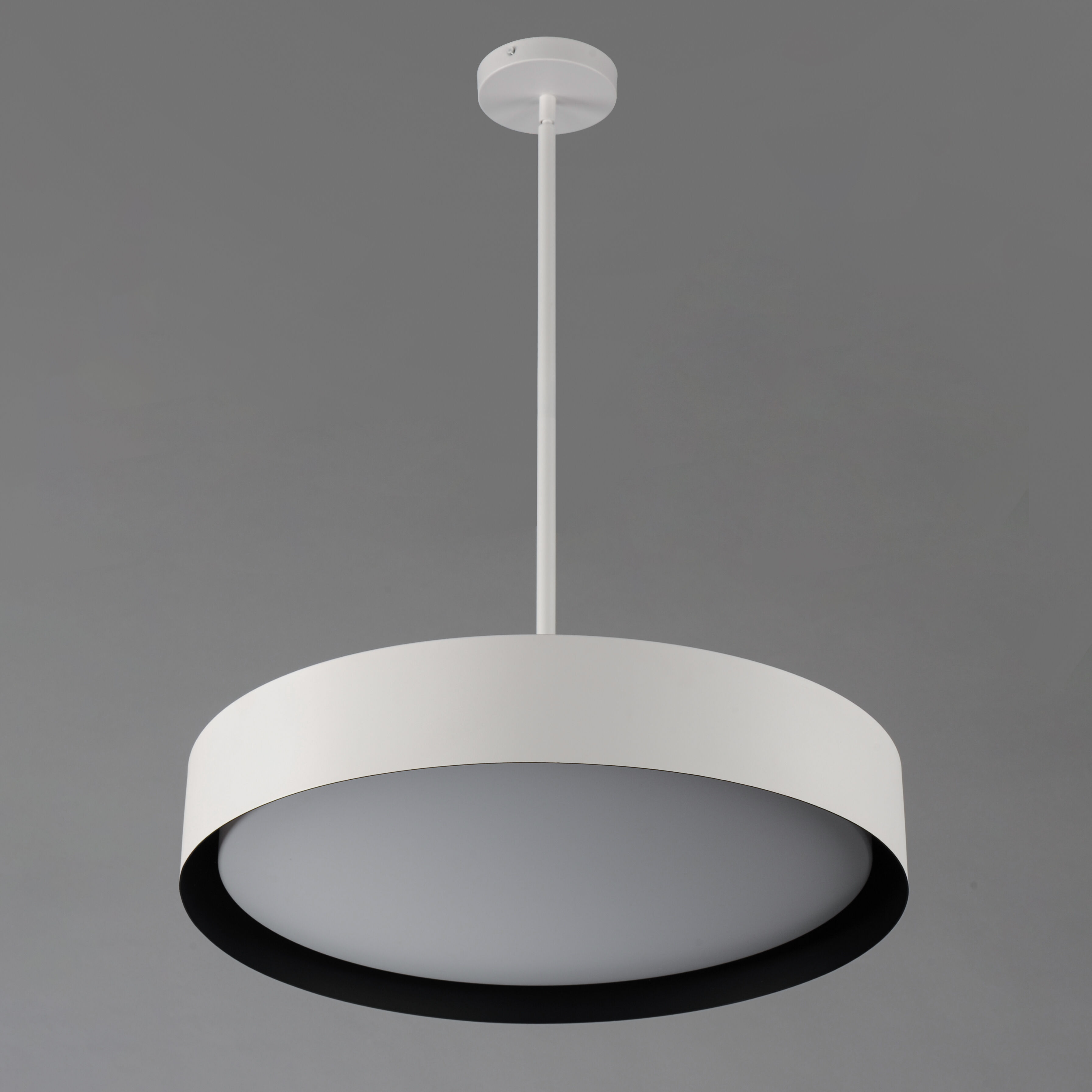 Echo LED 24 inch White and Black Single Pendant Ceiling Light in White/Black