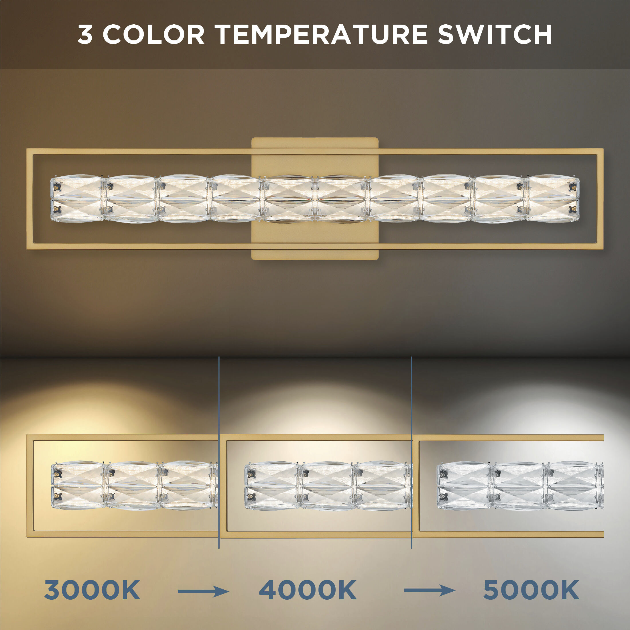 Dazzle LED 33.25 inch Soft Gold Bath Light Wall Light, Large
