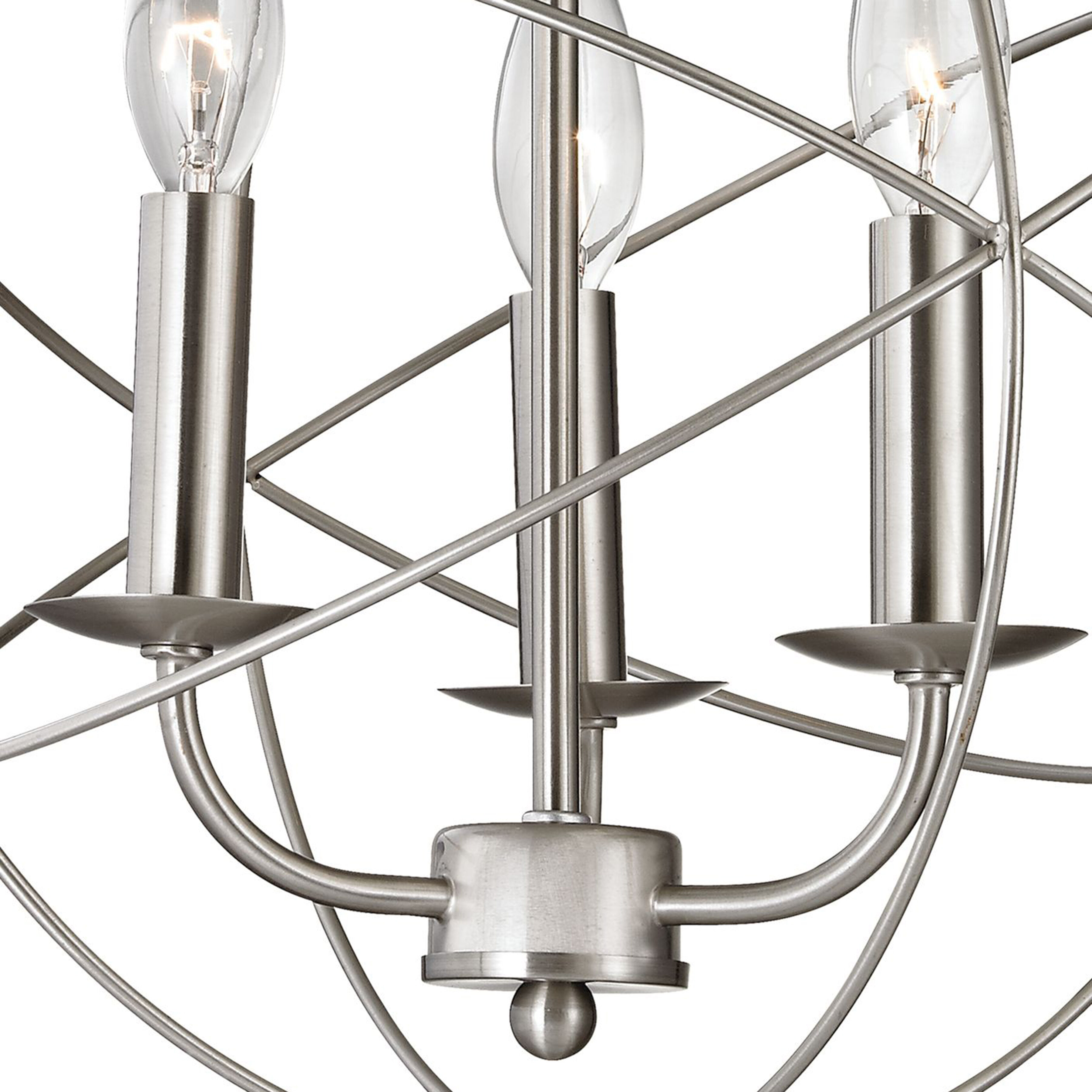 Williamsport 3 Light 13 inch Brushed Nickel Chandelier Ceiling Light