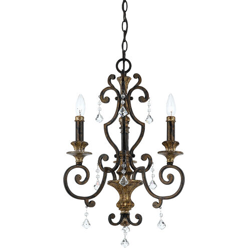 Marquette 3 Light 17 inch Heirloom Mini Chandelier Ceiling Light