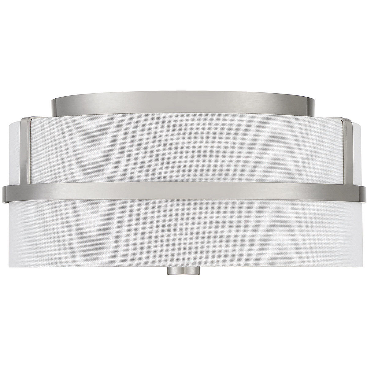 Contemporary 2 Light 13 inch Brushed Nickel Flush Mount Ceiling Light