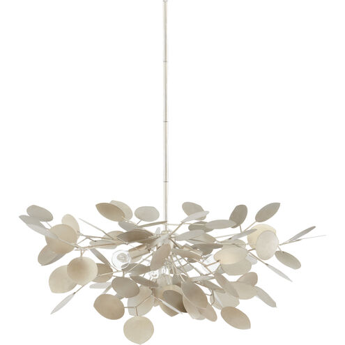 Lunaria 4 Light 31 inch Contemporary Silver Leaf Chandelier Ceiling Light, Small