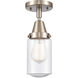 Franklin Restoration Dover 1 Light 5 inch Brushed Satin Nickel Flush Mount Ceiling Light in Seedy Glass