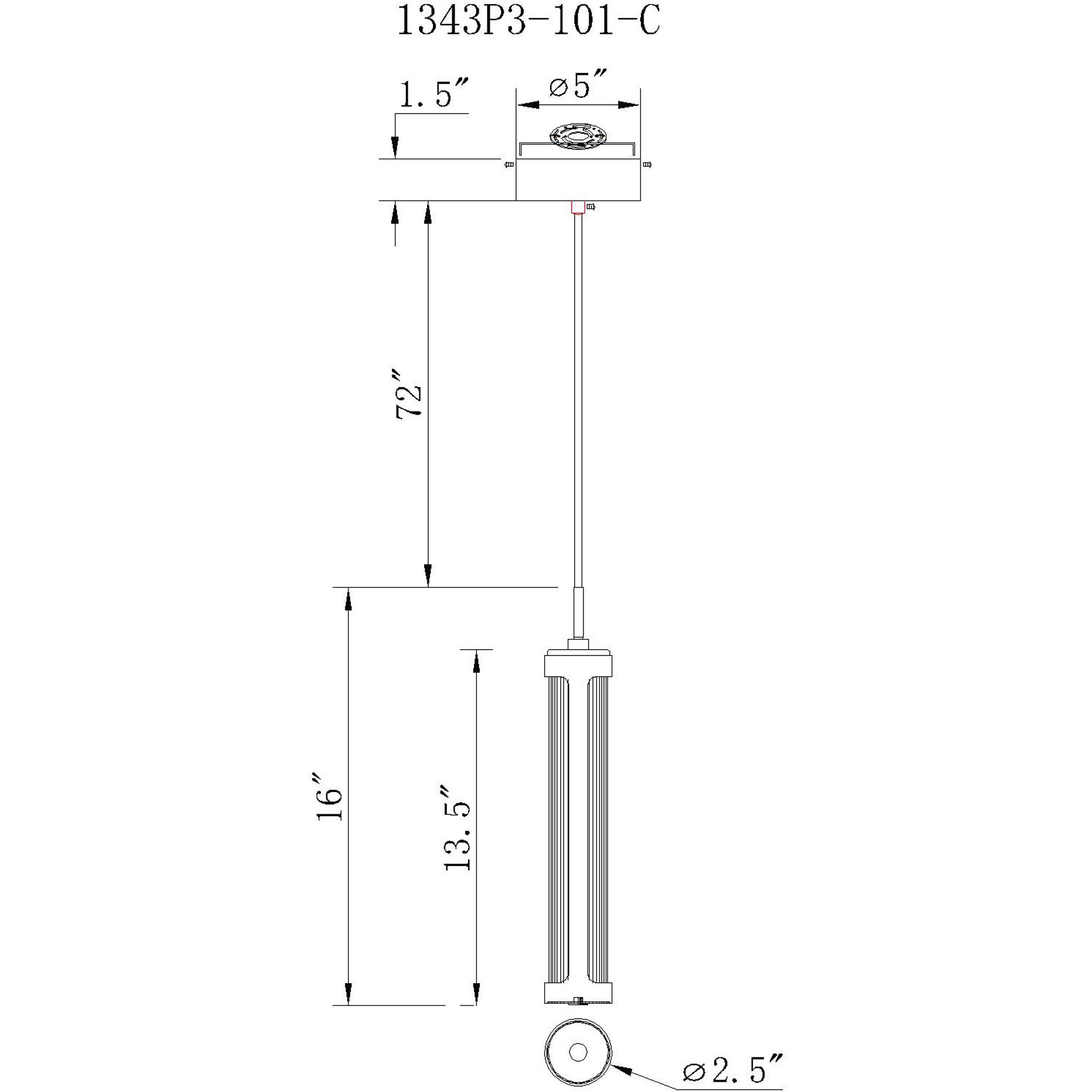 Neva LED 2.5 inch Black Mini Pendant Ceiling Light