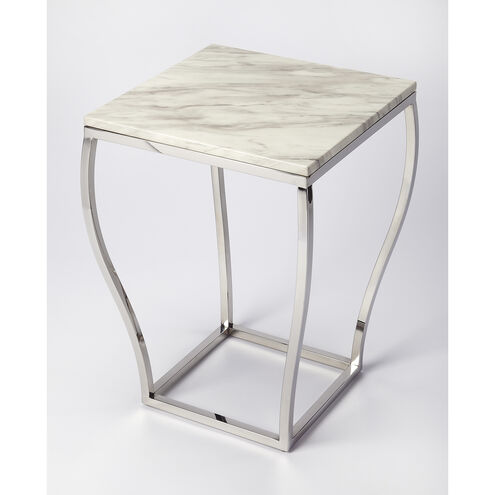 Butler Loft Haley Marble & Metal 24 X 17 inch Nickel Accent Table