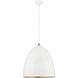 Arlington 3 Light 19 inch White with Brushed Nickel Accents Pendant Ceiling Light