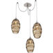 Ellisse 3 Light 15.5 inch Metallic Beige Silver Swag Multi-Pendant Ceiling Light in Bronze Optic