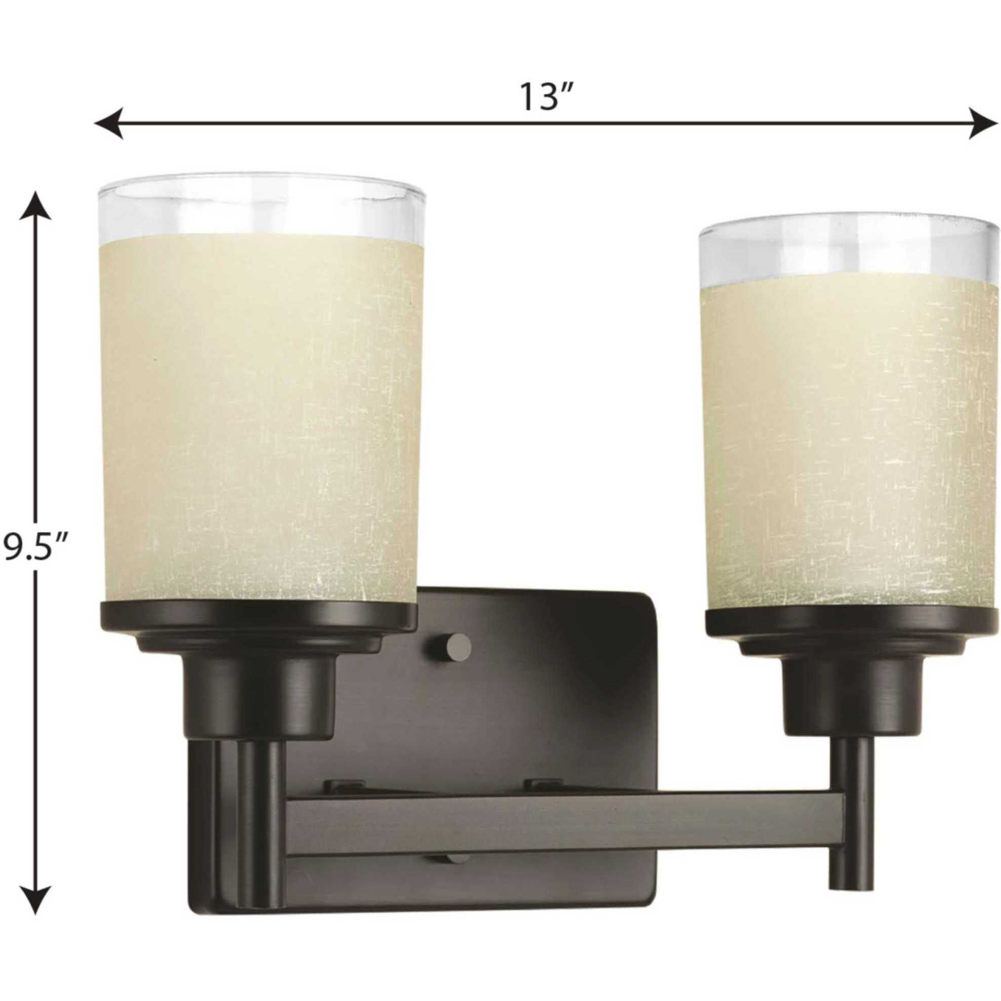 Alexa 2 Light 13 inch Antique Bronze Bath Vanity Wall Light