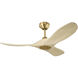 Maverick 44 inch Burnished Brass with Washed White Oak Blades Indoor/Outdoor Smart Ceiling Fan in Not Included