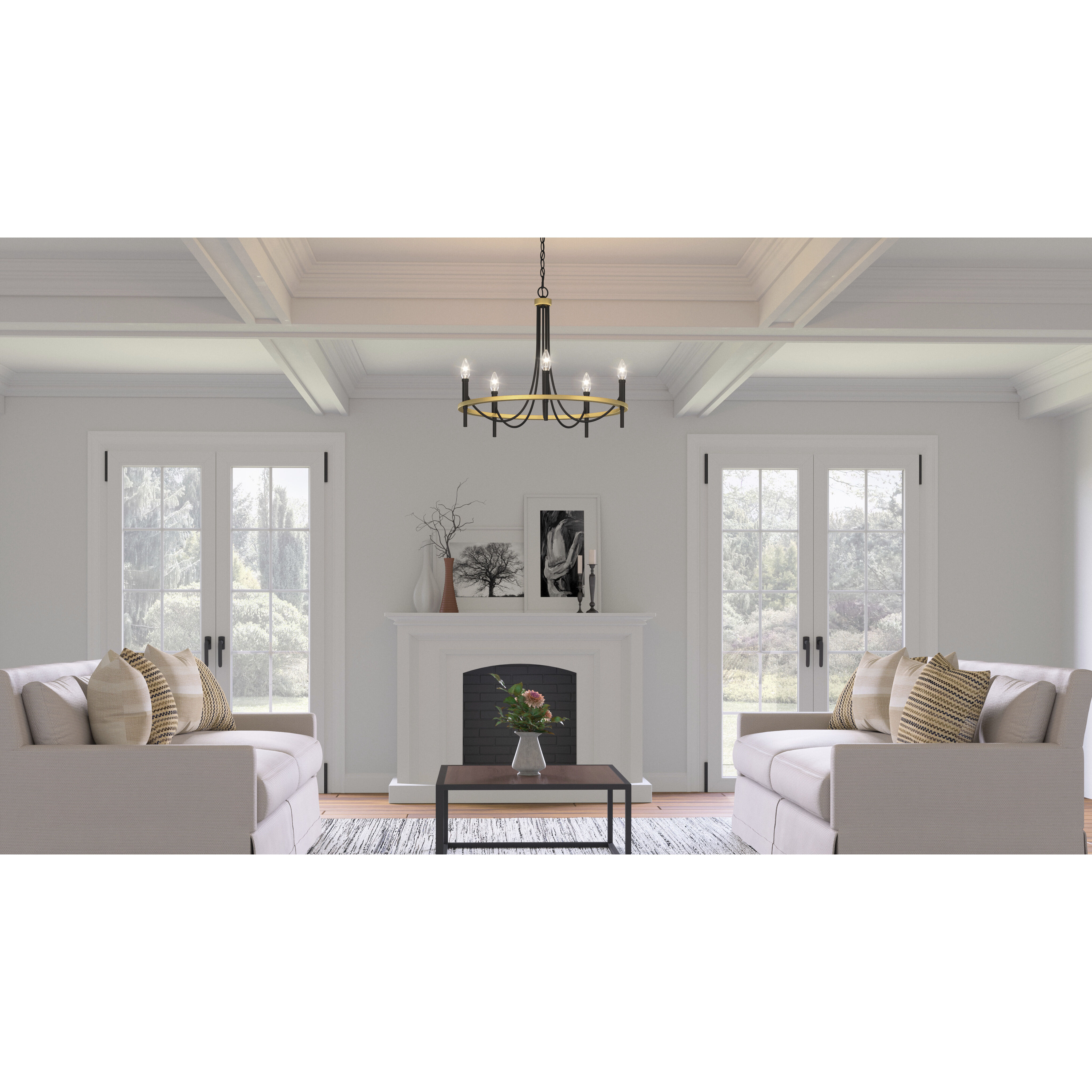 Legare 5 Light 26 inch Matte Black Chandelier Ceiling Light