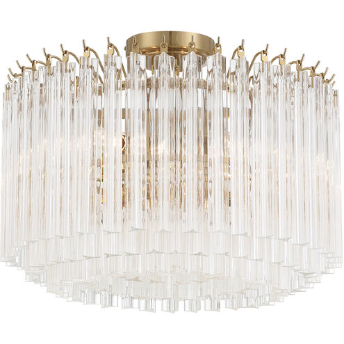 Lofton 5 Light 18 inch Aged Brass Semi Flush Ceiling Light