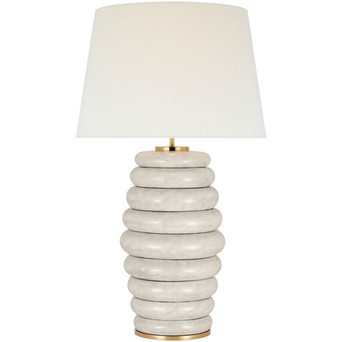 Kelly Wearstler Phoebe 35.5 inch 15.00 watt Antiqued White Stacked Table Lamp Portable Light, Extra Large