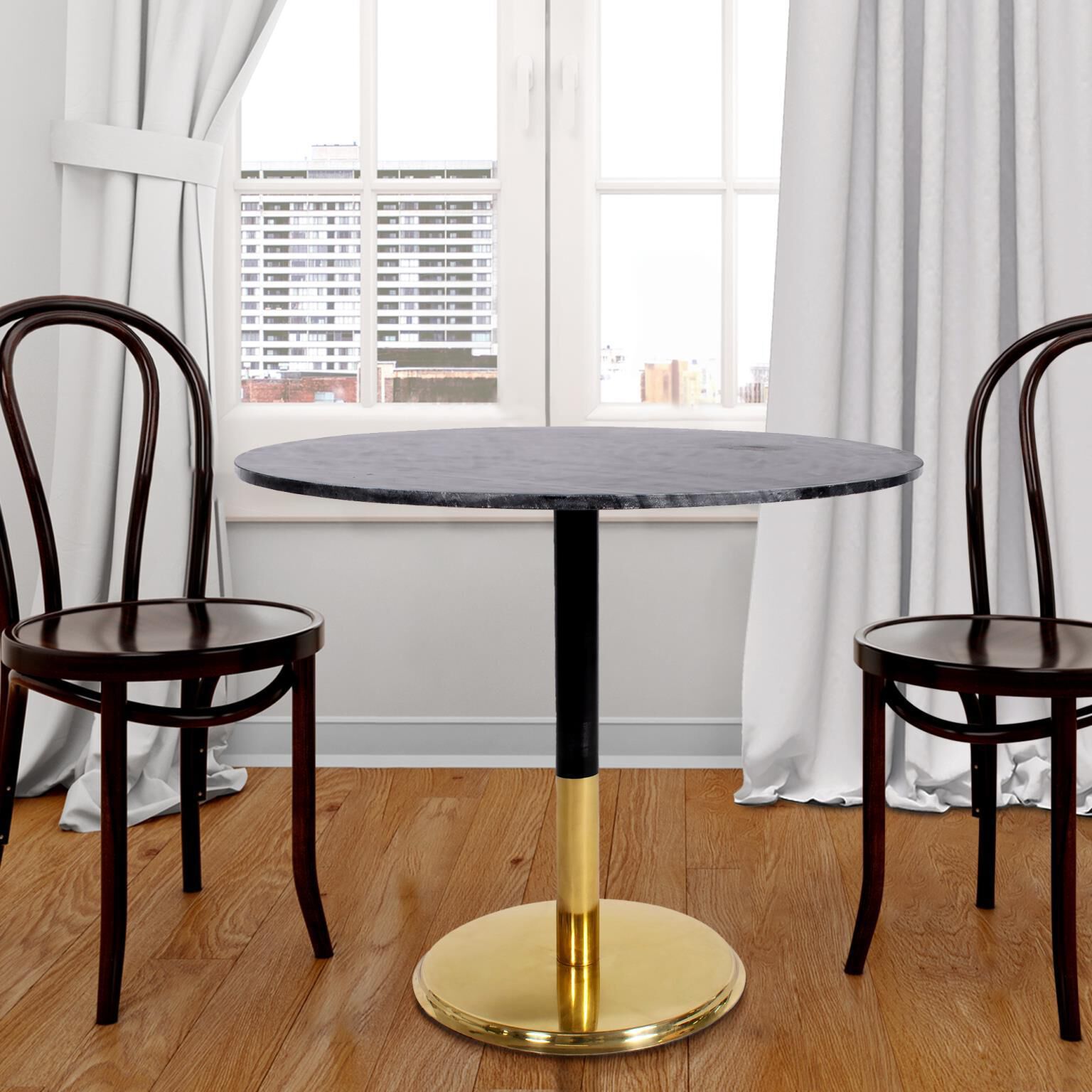 Micca Black and Gray with Gold Bistro Table