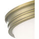 Galen 3 Light 14 inch Antique Brass Flush Mount Ceiling Light