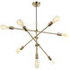 Transitional 7 Light 28 inch Aged Brass Pendant Ceiling Light