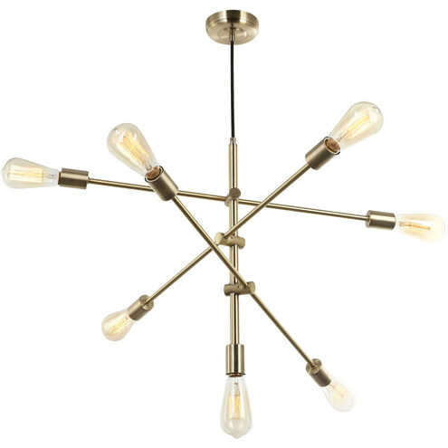 Transitional 7 Light 28 inch Aged Brass Pendant Ceiling Light