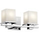 Tully 2 Light 15 inch Chrome Wall Mt Bath 2 Arm Wall Light
