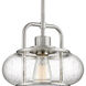 Trilogy 1 Light 10 inch Brushed Nickel Mini Pendant Ceiling Light