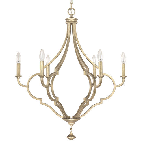 Quinn 6 Light 27 inch Brushed Gold Chandelier Ceiling Light