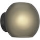 Luna 1 Light 8.27 inch Matte Black ADA Interior Wall Light in Dark Smoke Frosted Glass
