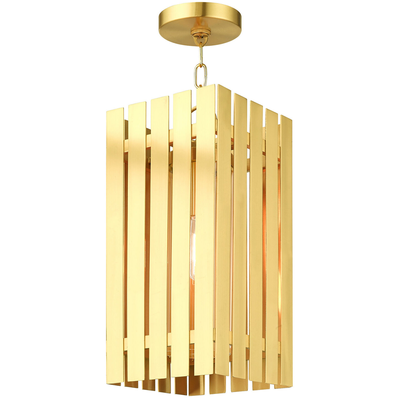 Greenwich 1 Light 8 inch Satin Brass Outdoor Pendant Lantern