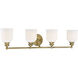 Melrose 4 Light 33.5 inch Warm Brass Bathroom Vanity Light Wall Light, Essentials