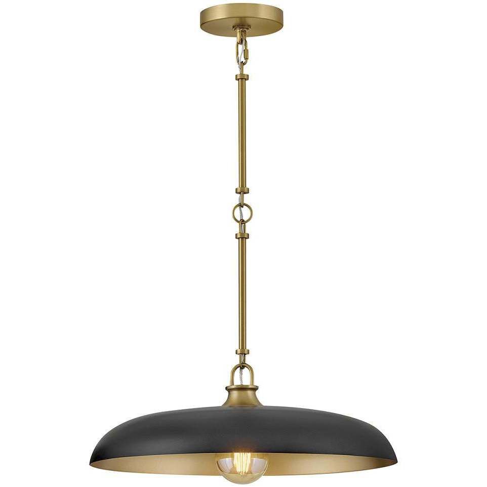 Sadie 1 Light 18 inch Lacquered Brass with Black Pendant Ceiling Light