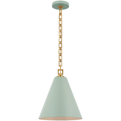 Julie Neill Theo LED 14.25 inch Pale Blue and Gild Pendant Ceiling Light