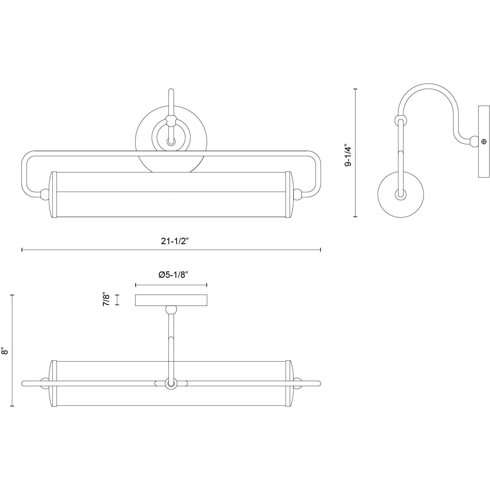 Alora Mood Ellen 21 watt 21.5 inch Matte Black Wall/Picture Light Wall Light