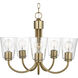 Miles 5 Light 21 inch Satin Brass Chandelier Ceiling Light