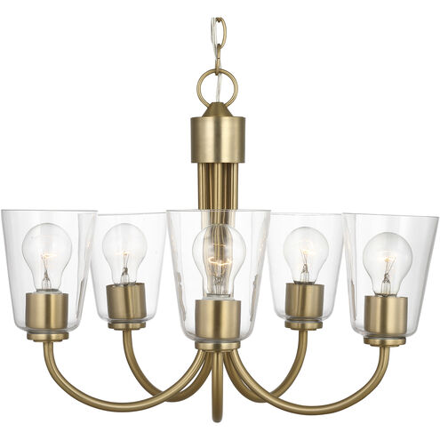 Miles 5 Light 21 inch Satin Brass Chandelier Ceiling Light