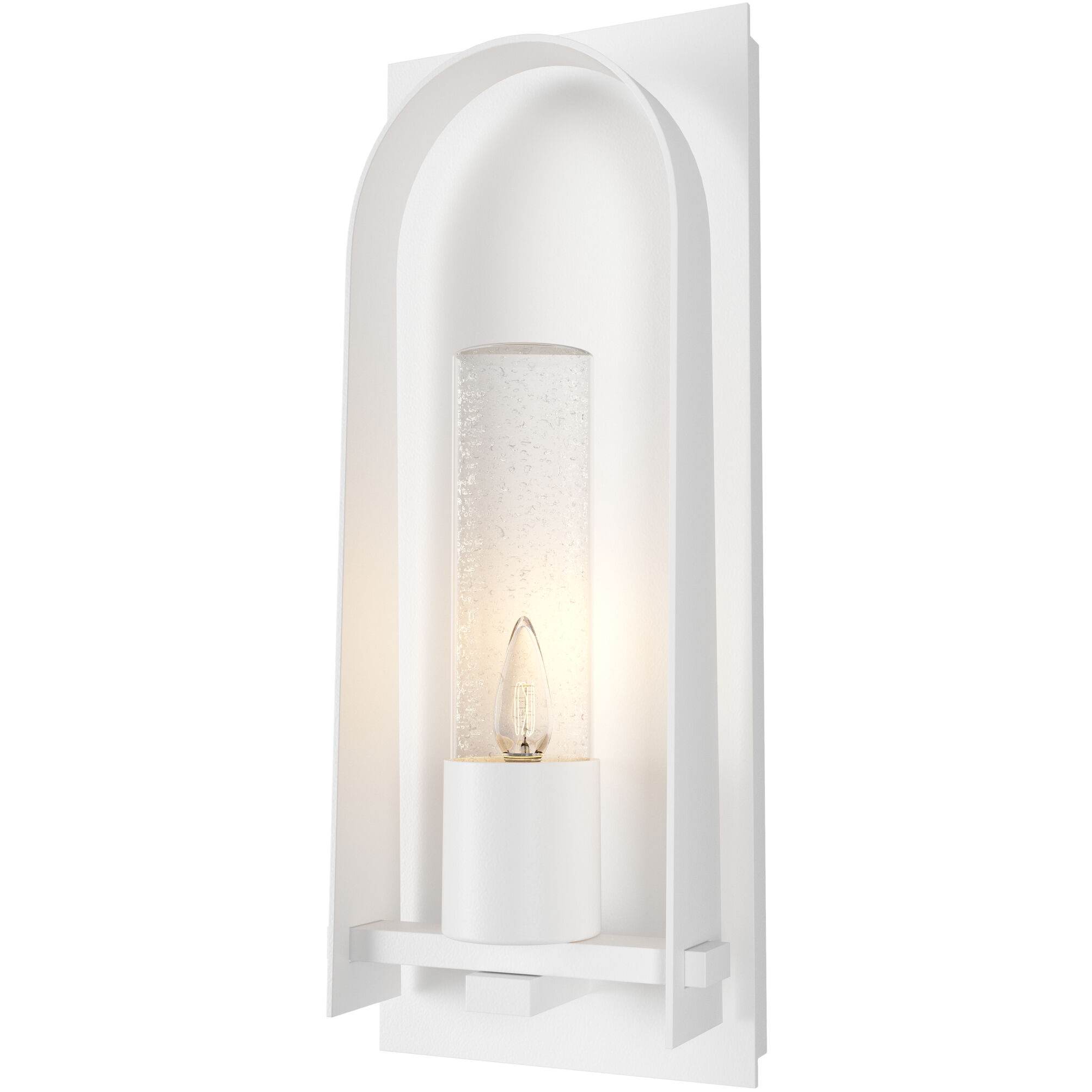 Triomphe 1 Light 16 inch White Outdoor Sconce in Seeded Clear, Small