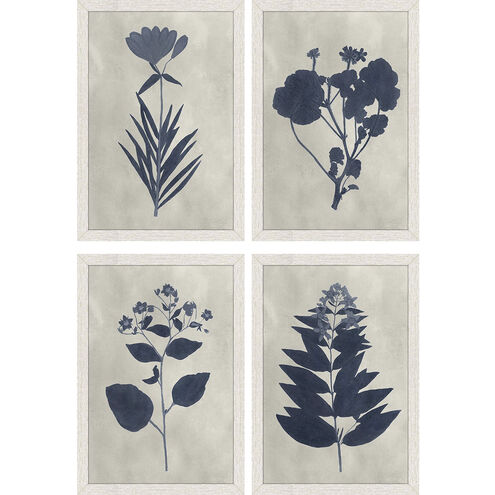 Pressed Flower Blue and White Framed Art