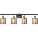 Ballston Cobbleskill 4 Light 36 inch Black Antique Brass Bath Vanity Light Wall Light in Mercury Glass, Ballston