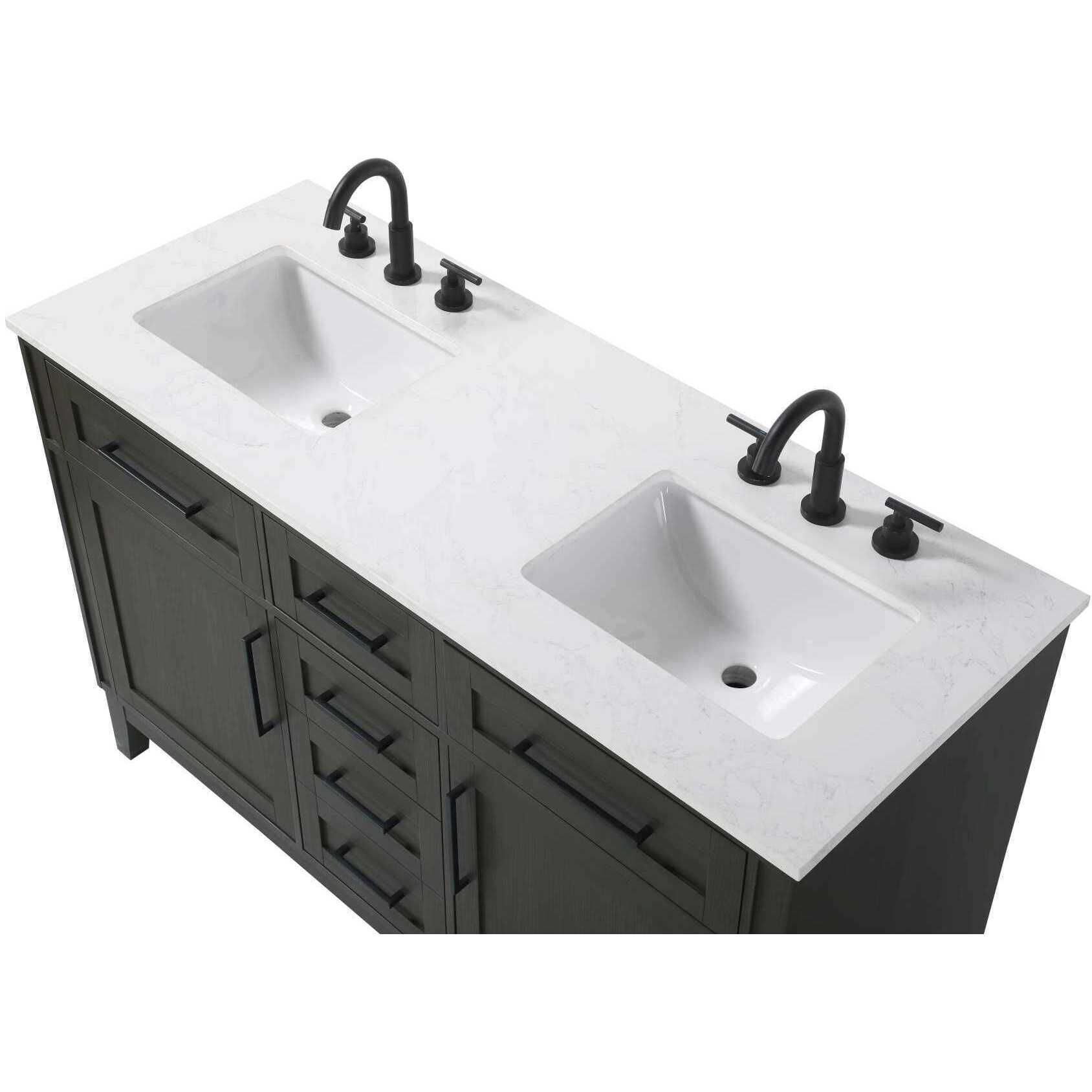 Virginia 54 X 35 inch Mocha Brown Bathroom Vanity Cabinet