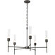 Vela 5 Light 30.3 inch Dark Smoke Chandelier Ceiling Light in Clear