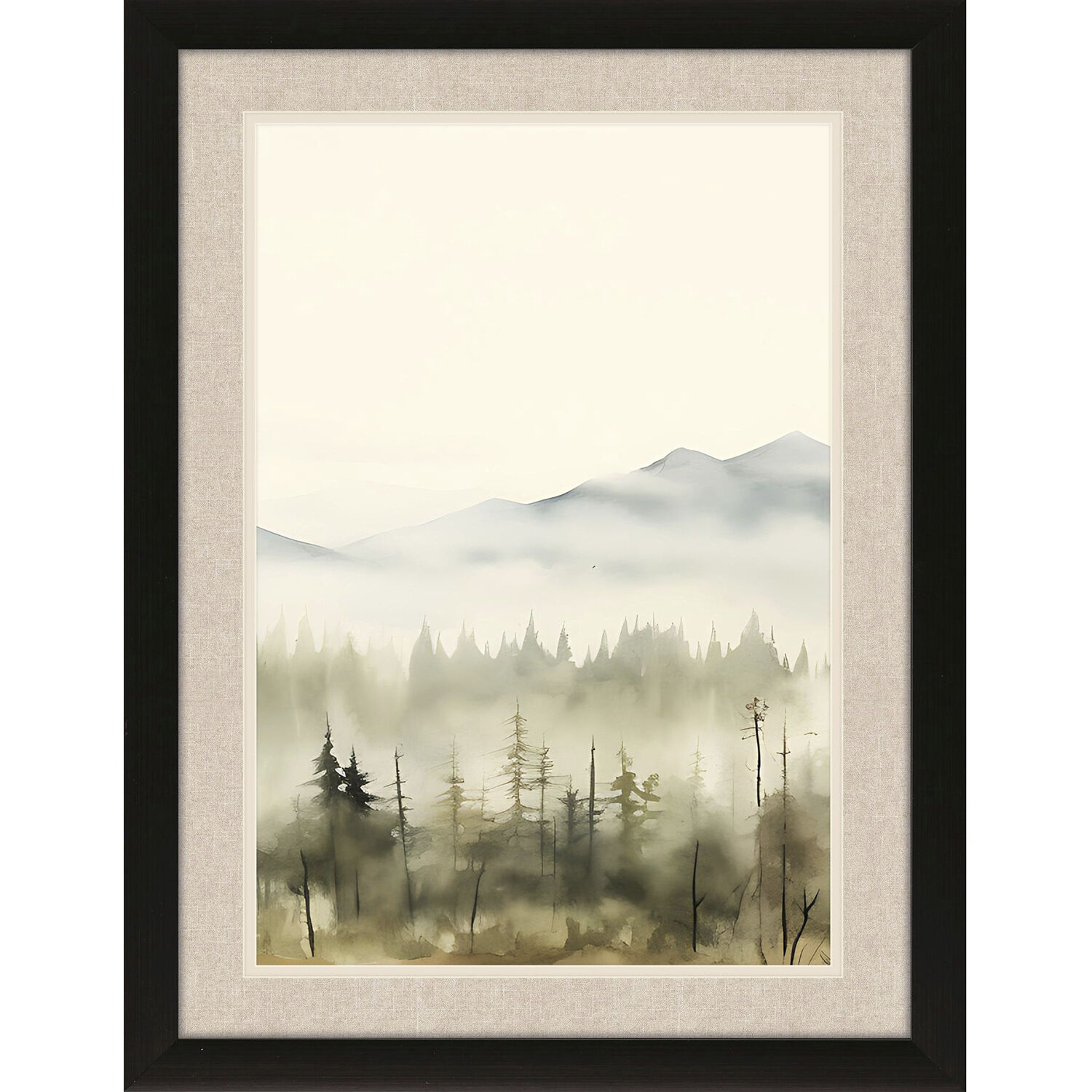 Mountain Glimpse Green and Blue and Brown Framed Art, Propac
