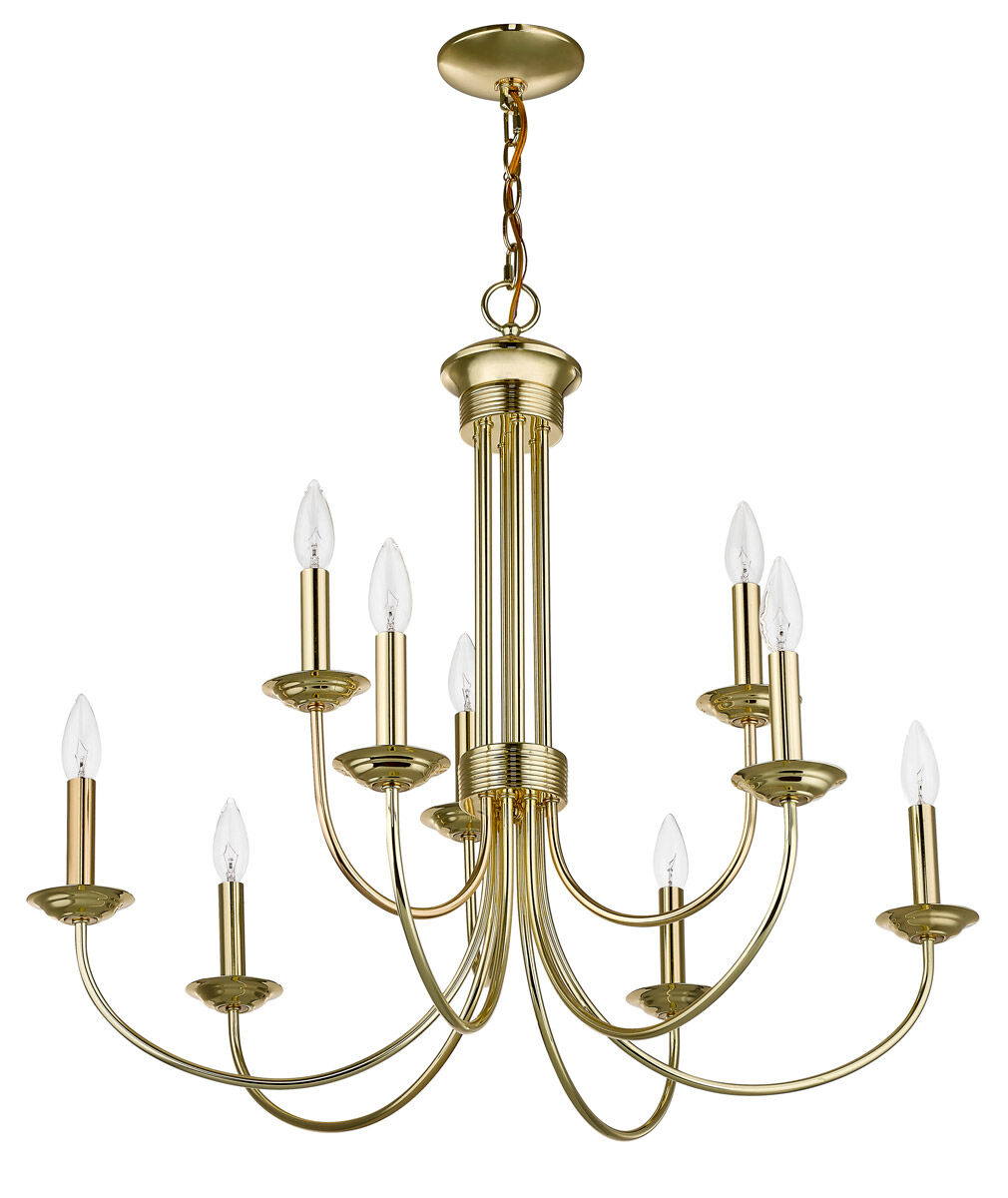 Estate 9 Light 30 inch Polished Brass Chandelier Ceiling Light