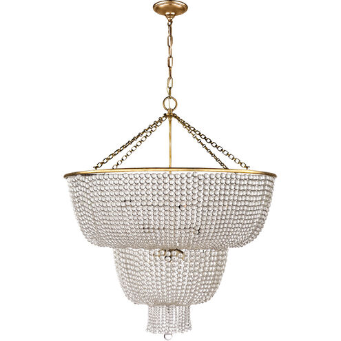 AERIN Jacqueline 12 Light 32.25 inch Hand-Rubbed Antique Brass Two-Tier Chandelier Ceiling Light in Clear Glass