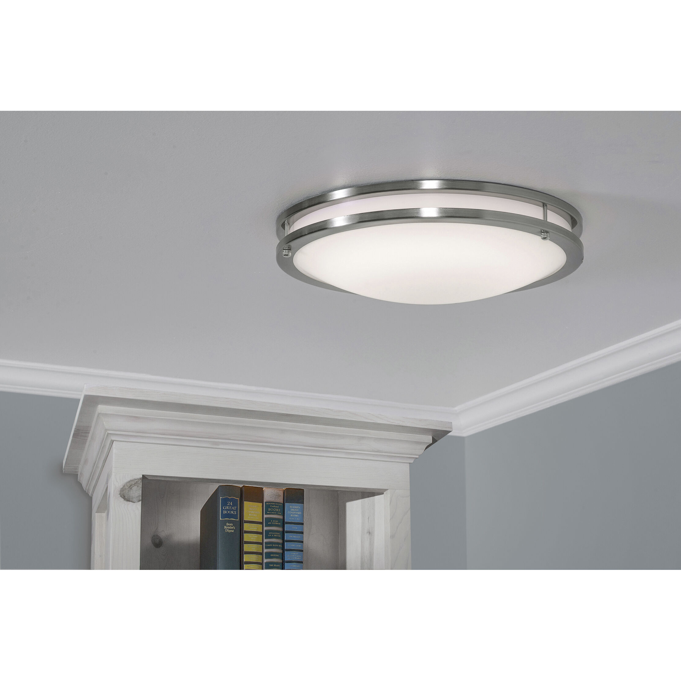 Carlisle LED 24 inch Satin Nickel Flush Mount Ceiling Light