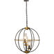 Carlos 3 Light 19.8 inch Black/Gold/Clear Chandelier Ceiling Light