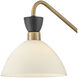 Simon 1 Light 8 inch Black with Heritage Brass Sconce Wall Light in Cased Opal