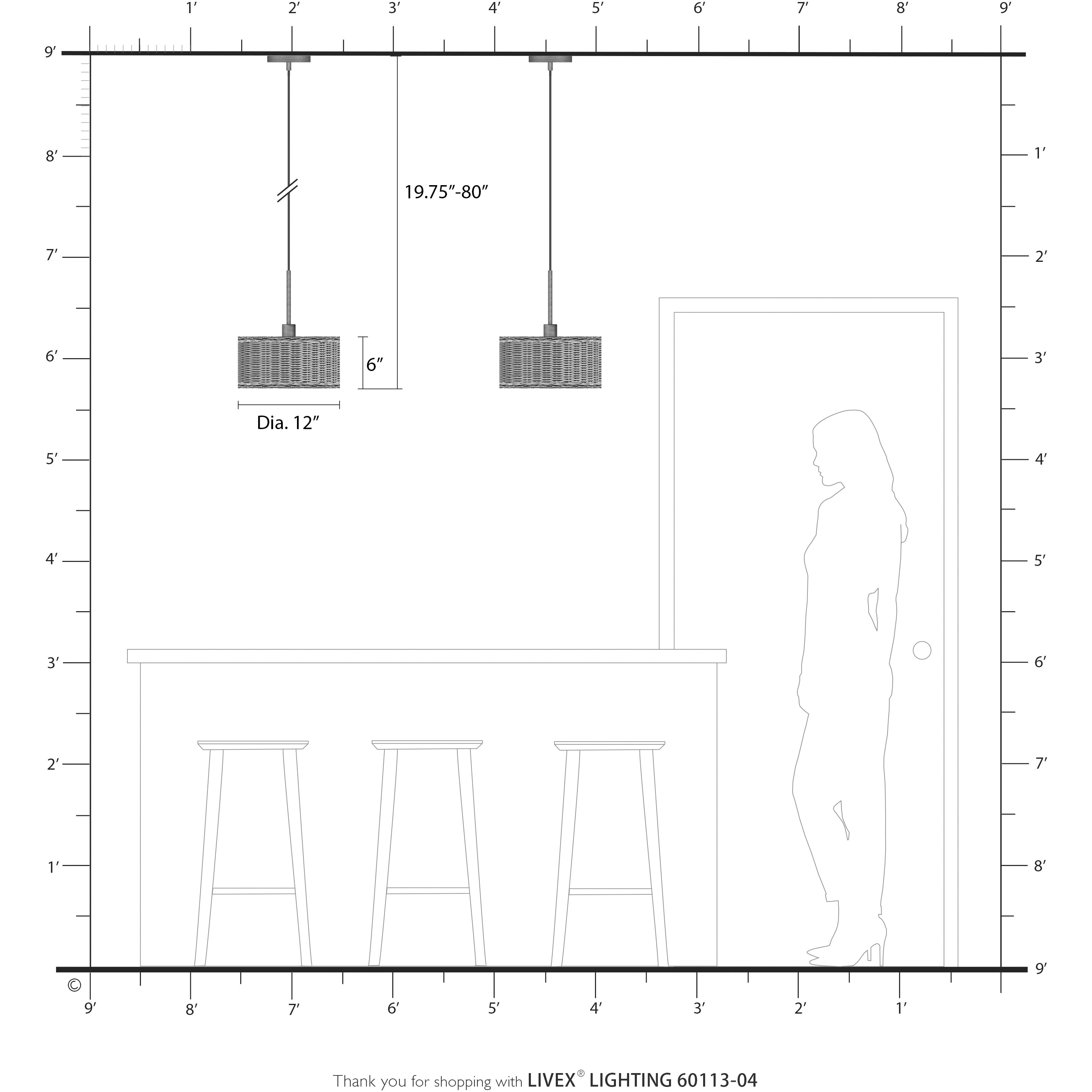 Weavington 1 Light 12 inch Black Pendant Ceiling Light