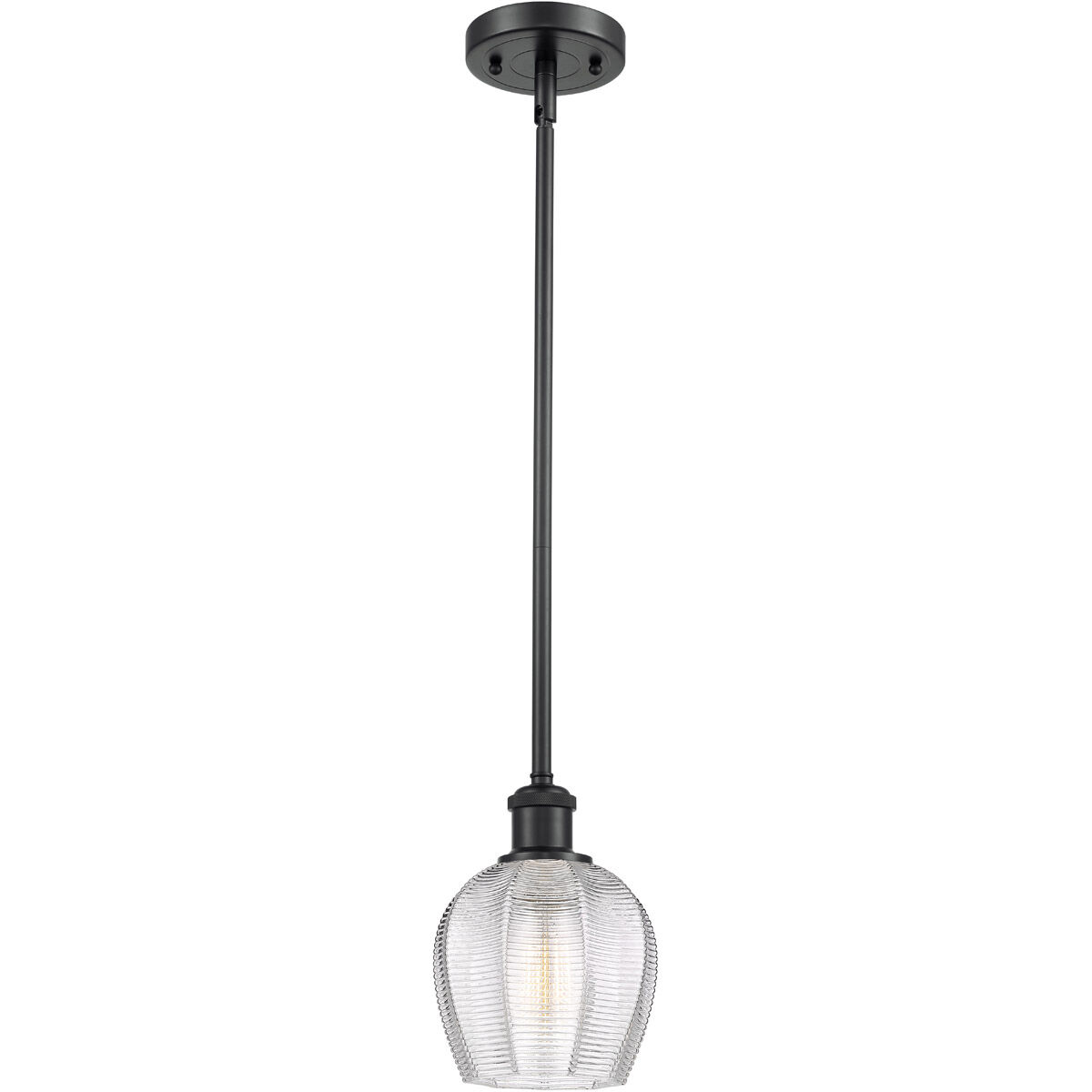 Ballston Norfolk LED 6 inch Matte Black Mini Pendant Ceiling Light in Clear Glass