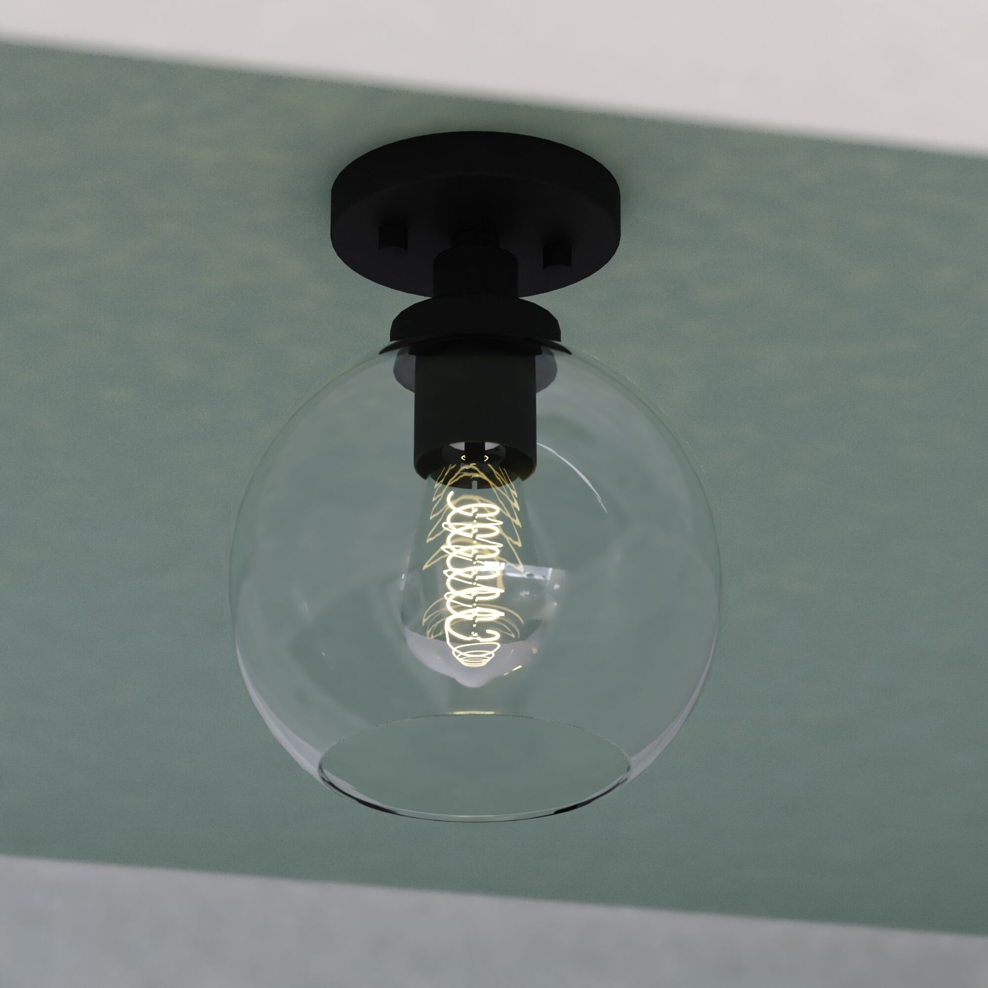 Marshall LED 8 inch Matte Black Semi-Flush Mount Ceiling Light