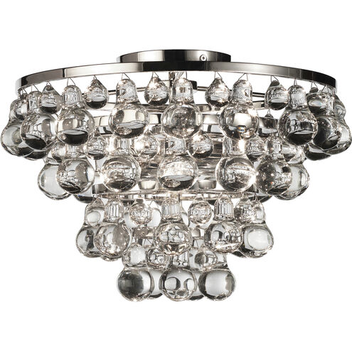 Bling 2 Light 16.75 inch Polished Nickel Flushmount Ceiling Light