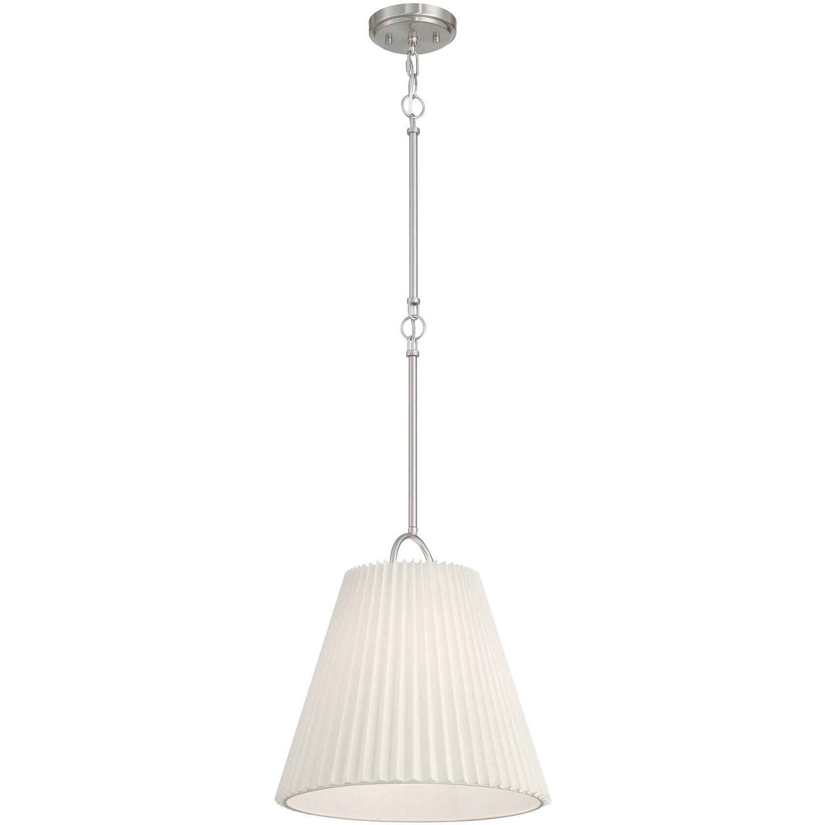Scandinavian 1 Light 15 inch Brushed Nickel Pendant Ceiling Light